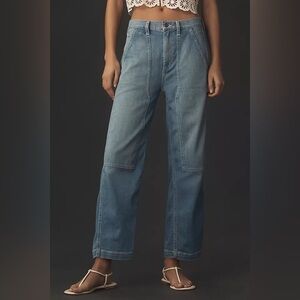 Edwin Hayley Straight Leg Utility Jeans Pant in Lost Blue Wash Size 28